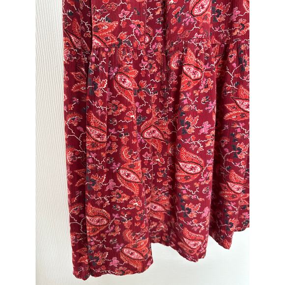 Fat Face FatFace Red Joyce Floral Maxi Dress long sleeved V neck size 20 - Picture 11 of 16